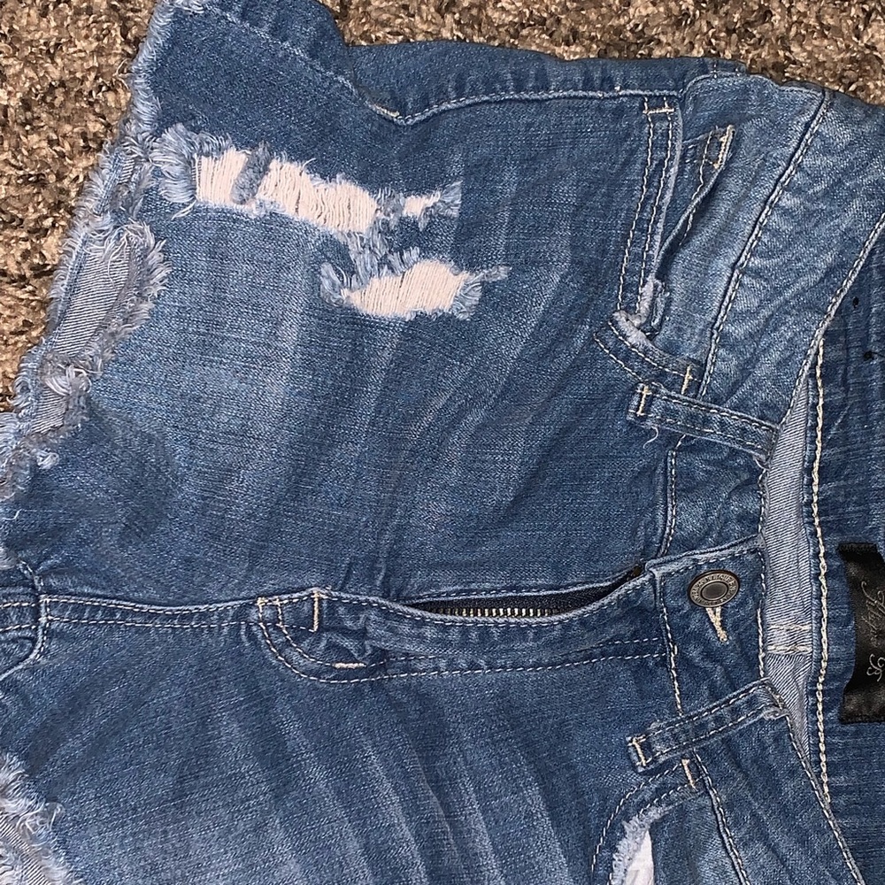 Blue denim shorts